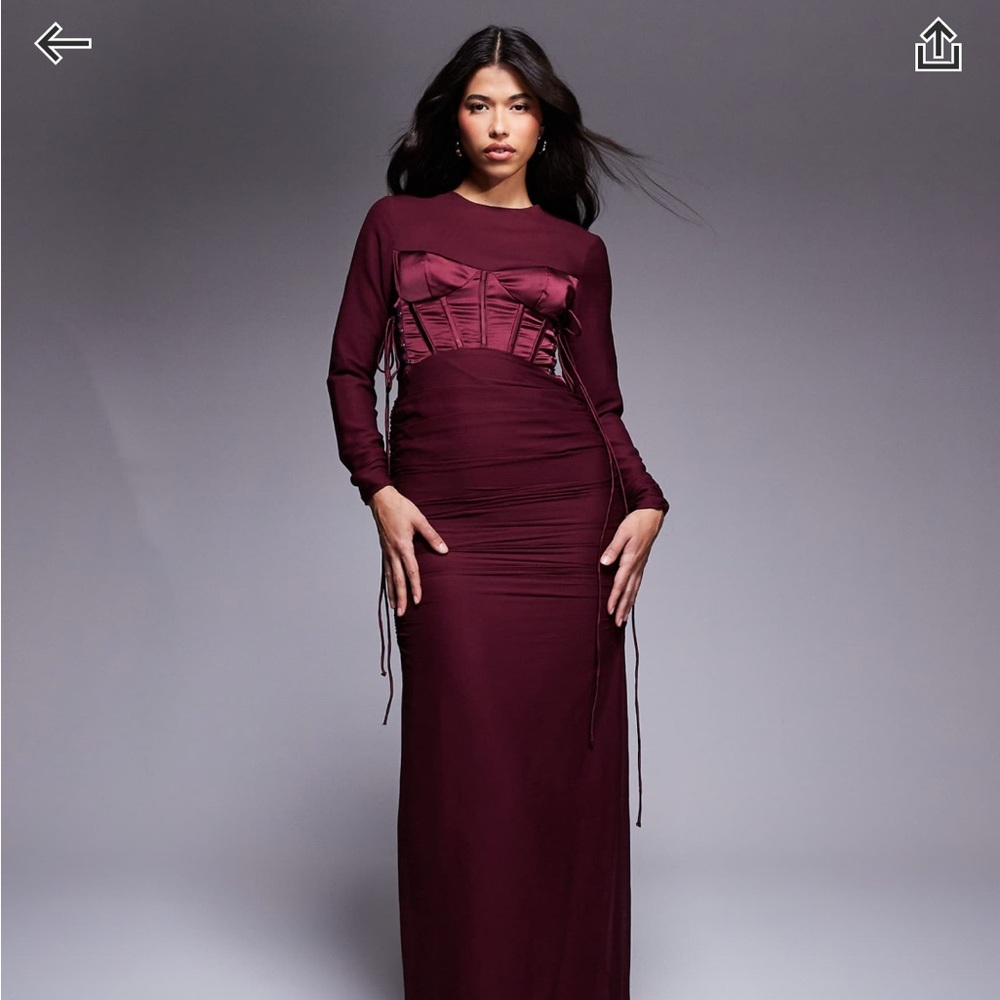 Burgundy corset dress from ASOS size 6.